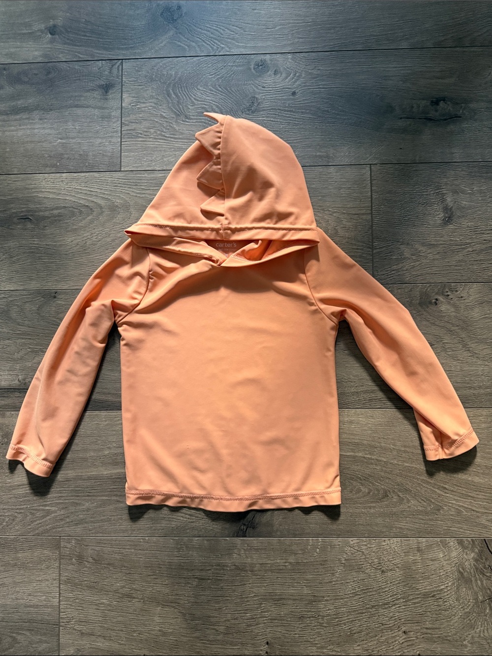 Carter's light orange Hooded Long-Sleeve Swim Rashguard
